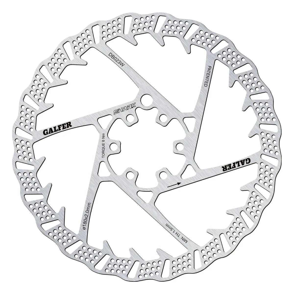 GALFER - MTB SHARK DISC ROTOR - 6-BOLT - 2MM
