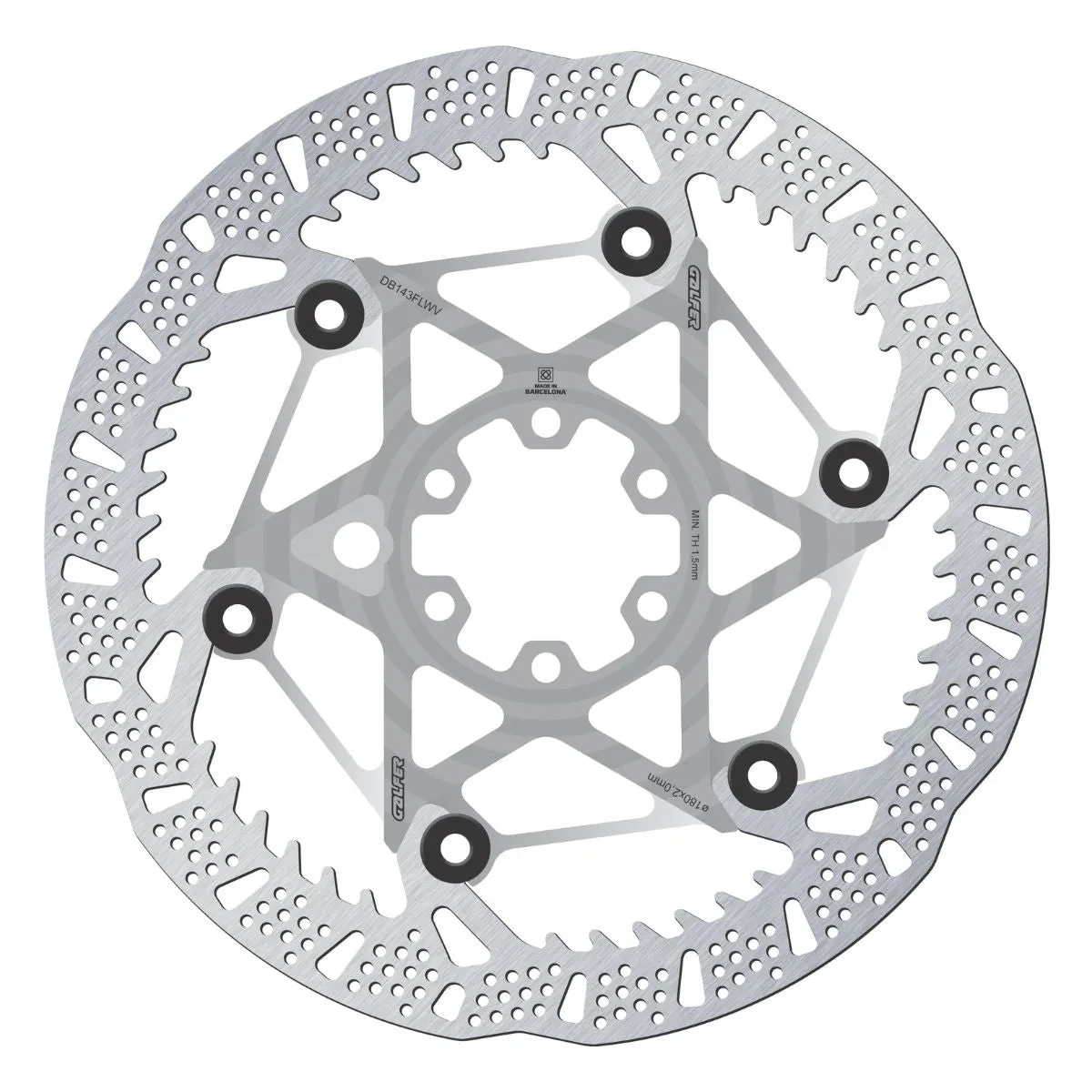 GALFER - MTB SHARK EVO DISC ROTOR - 6-BOLT - 2MM - RAW SILVER CORE