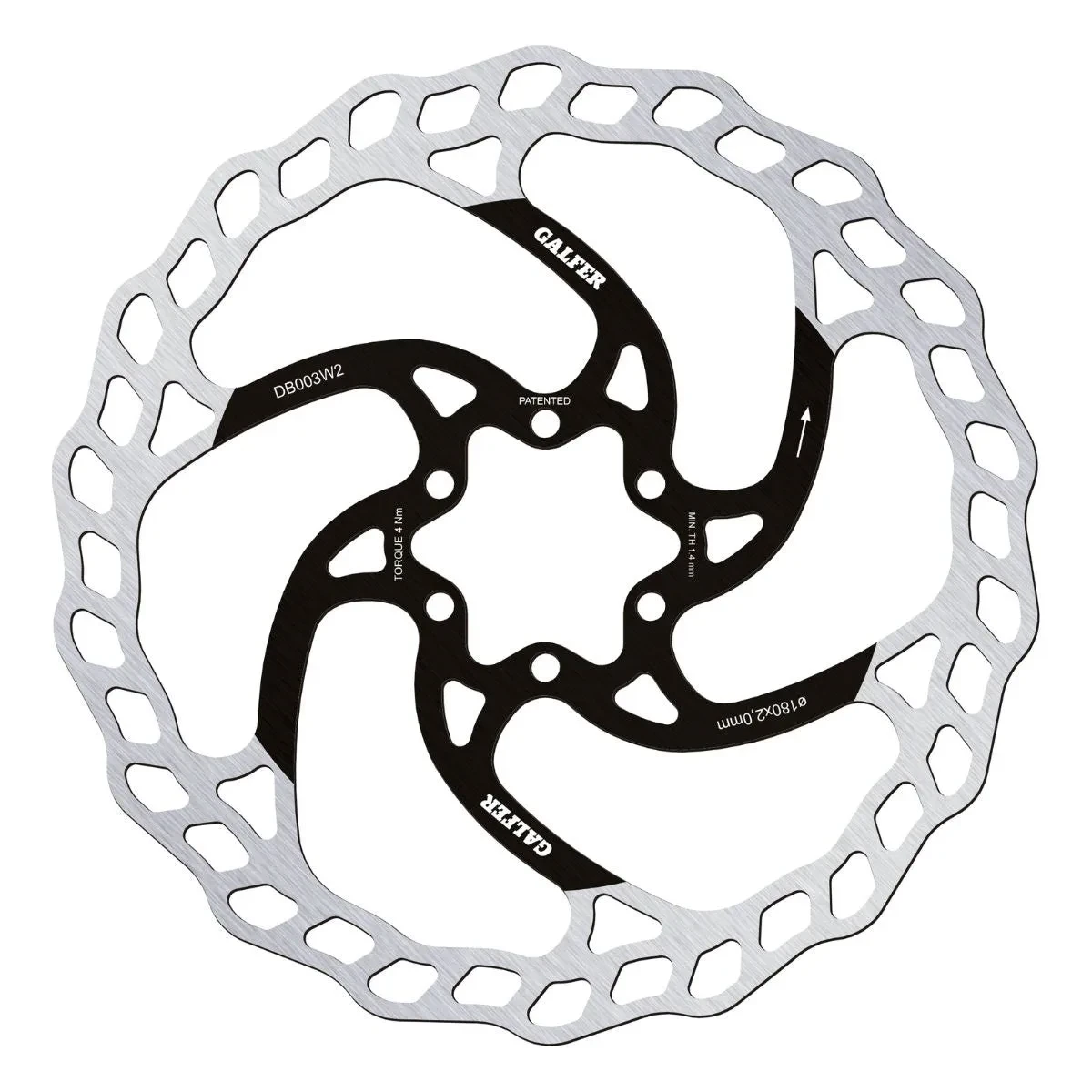 GALFER - MTB WAVE DISC ROTOR - 6-BOLT - 2MM
